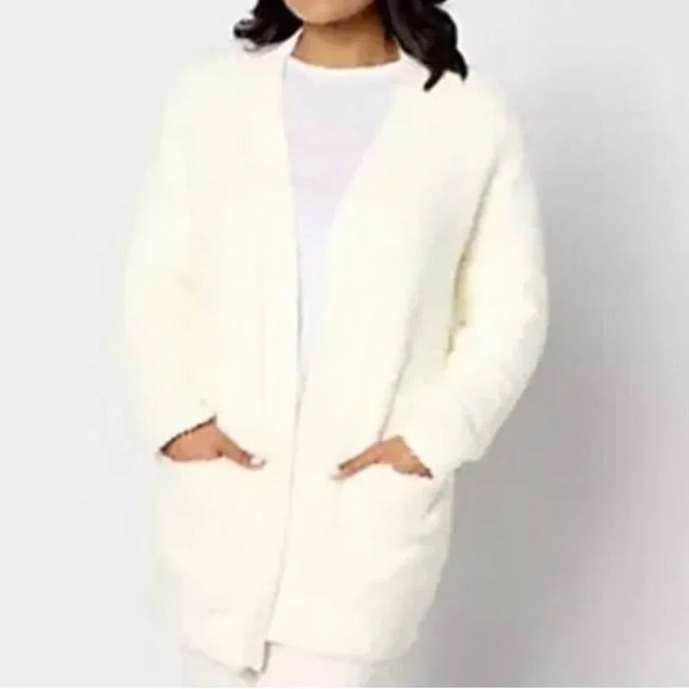 Barefoot Dreams CozyChic Ribbed Knit Trim Cardigan Soft Stretchy Size‎ XL